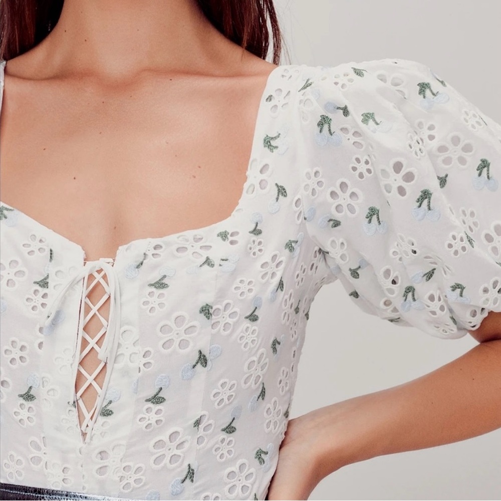 For love and lemons wild cherry bodysuit blue size XL NWT - Picture 5 of 13